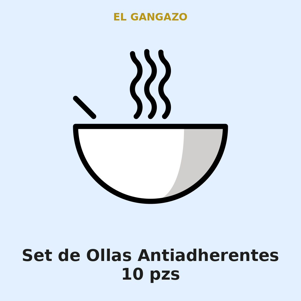 Set de Ollas Antiadherentes 10 pzs